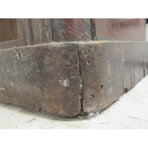 192 - A mid 19thC stained oak, open front, two tier bookcase, on a plinth   35