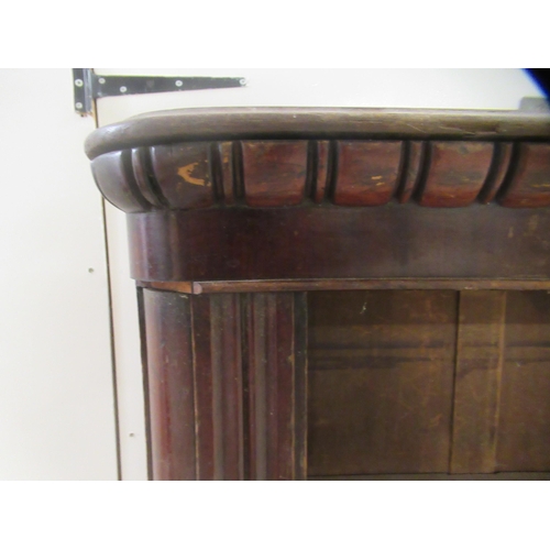 192 - A mid 19thC stained oak, open front, two tier bookcase, on a plinth   35