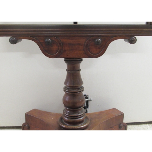 196 - A William IV mahogany framed firescreen, the rectangular framed extending top section on a turned pe... 