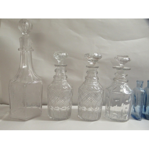 217 - Clear and coloured glassware: to include an early 20thC decanter and stopper, decorated with floral ... 