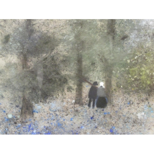 252 - Gabrielle Bellocq - two figures in a woodland setting&nbsp; pastel&nbsp; bears a signature & dat... 