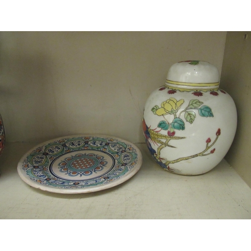 265 - A mixed lot: to include an early 20thC Japanese porcelain table lamp, decorated in the Imari palette... 