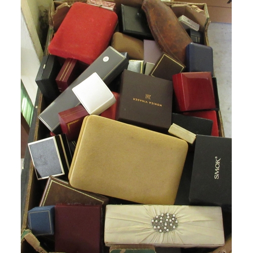 110 - Jewellery and watch boxes: to include leather clad examples  various sizes 