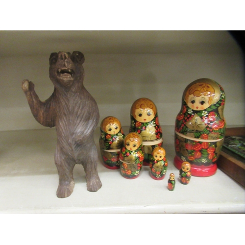 116 - A mixed lot: to include a carved Black Forest standing brown bear  9