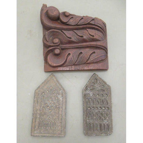 144 - A mixed lot: to include an Indian carved hardwood textile printing block  6