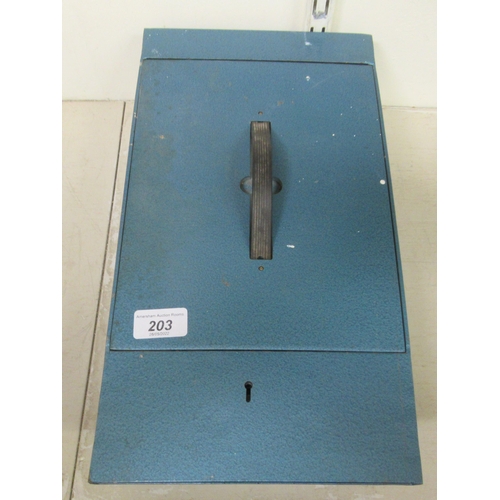 203 - A modern enamelled steel underfloor safe  15.5