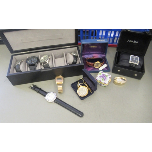 210 - Gentleman's fashion accessories: to include watches with examples by Rotary, Amadeus and Sekonda