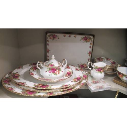 214 - Royal Albert bone china (some seconds) Old Country Rose pattern tableware, some still mint  boxed; a... 