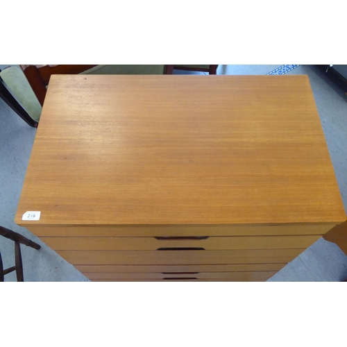 219 - A Uniflex teak six drawer dressing chest  38