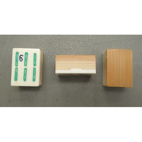 227 - Two fruitwood cased mah-jong sets with resin tiles