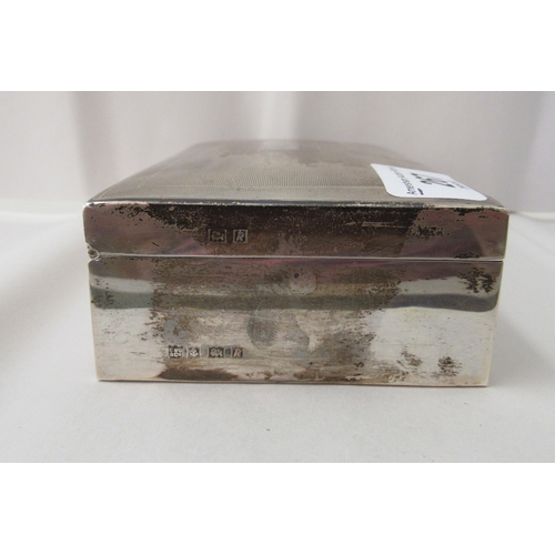 267 - A silver cigarette box with a cedar lining  Birmingham 1966  6.5