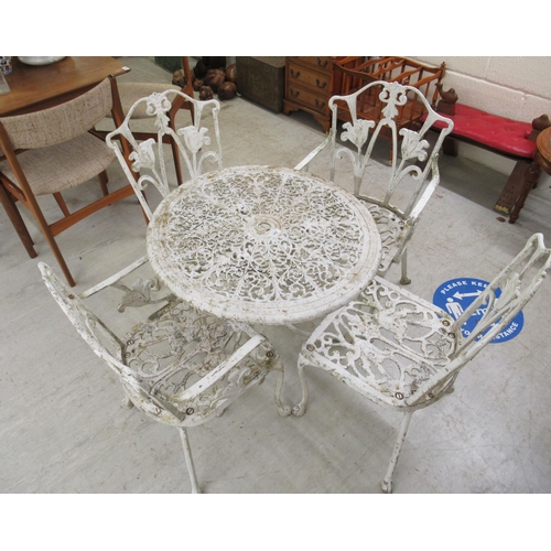 282 - A Victorian style white painted metal terrace table  24