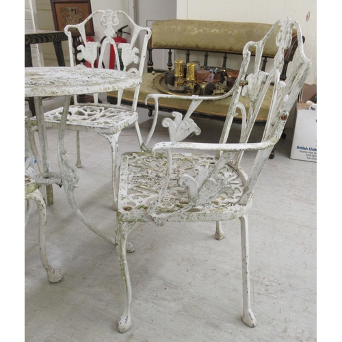 282 - A Victorian style white painted metal terrace table  24