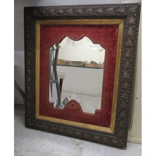 306 - Mirrors: to include a late 19thC example with a fabric slip and a carved fruitwood frame  46