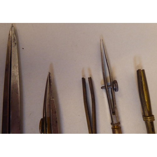 4 - Early 20thC engineers' drawing instruments in an associated mahogany case