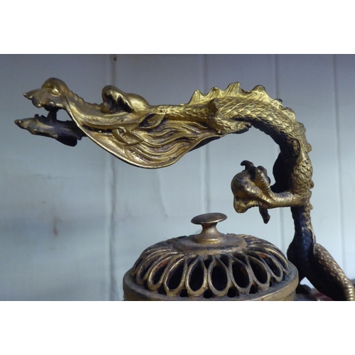 46 - Chinese collectables: to include a patinated bronzed metal libation cup  5