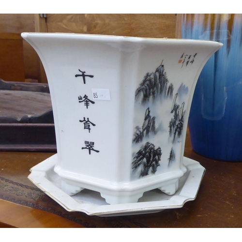 85 - Chinese ceramics: to include a 20thC streaky glazed porcelain vase of baluster form  10