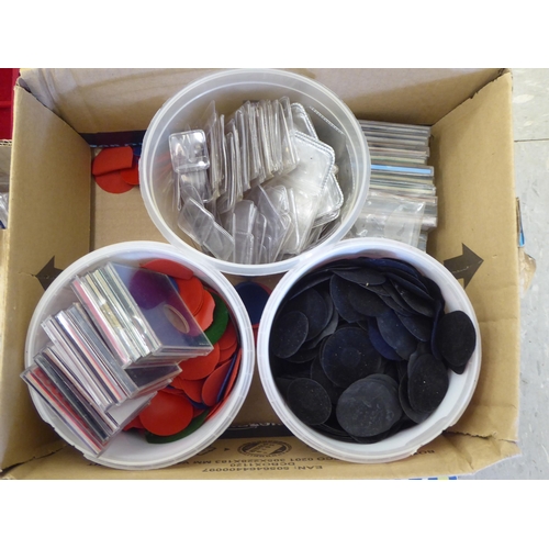 337 - Coin collectors accessories: to include albums and trays  various sizes