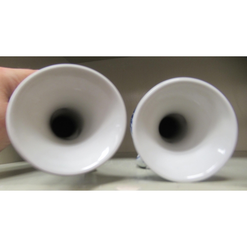 114 - A pair of modern Delft china vases, replicating early 18thC designs, in blue and white  6