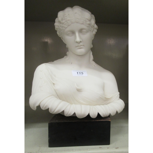 115 - A Parian ware bust, a classic beauty  13