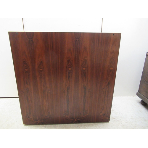 181 - A mid 20thC Scandinavian rosewood finished filing cabinet, the lockable vertically sliding tambour f... 