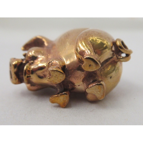 191 - A brass novelty pin cushion, fashioned as a standing pig&nbsp;