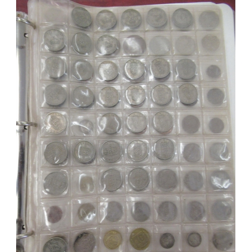 205 - An uncollated collection of British and other coins, mainly 20thC: to include shilling pieces&nbsp;