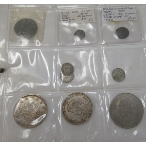 205 - An uncollated collection of British and other coins, mainly 20thC: to include shilling pieces&nbsp;