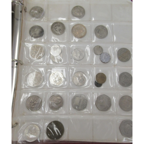 205 - An uncollated collection of British and other coins, mainly 20thC: to include shilling pieces&nbsp;