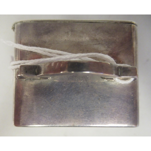 223 - An Asprey & Co traveller's miniature timepiece, the silver case of rectangular box design with a... 