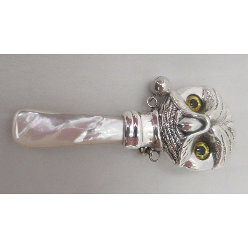 234 - A pair of Art Deco style silver coloured metal and marcasite pendant earrings, set with turquoise pa... 