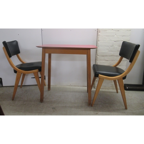 240 - A pair of 1950s/1960s Benchairs of Stowe beech framed dining chairs, each with a faux black hide bac... 