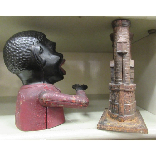 351 - A US made novelty money bank, in the form of the head and shoulders of a black man with an articulat... 