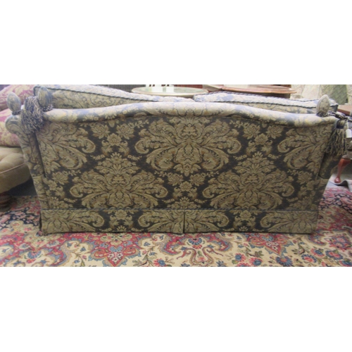 57 - A Kintore 80 Knole two person settee, cushioned upholstered in Greensmith foliate pattern fabric
