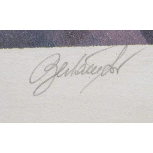 62 - Modern Italian School - three female rugby players  Limited Edition 16/120 coloured print  bears an ... 