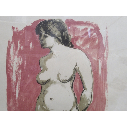 63 - Modern Italian School - a nude  Limited Edition 36/100 coloured print  bears an indistinct pencil si... 