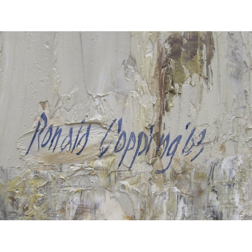 64 - Ronald Copping - a cityscape  oil on board  bears a signature & dated '62  24