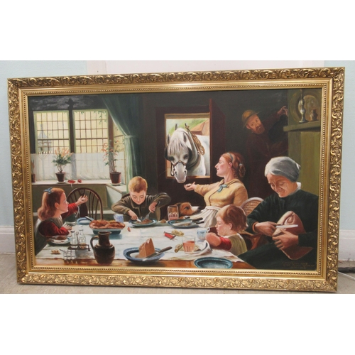 99 - A Youngson - his version of 'One of the Family' after Frederick George Cotman&nbsp; oil on canvas&nb... 