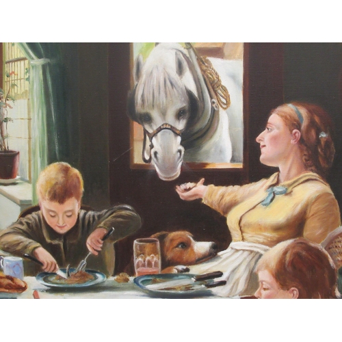 99 - A Youngson - his version of 'One of the Family' after Frederick George Cotman&nbsp; oil on canvas&nb... 