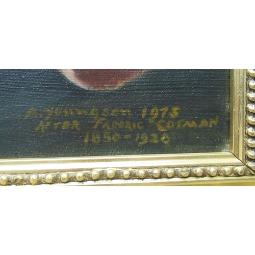 99 - A Youngson - his version of 'One of the Family' after Frederick George Cotman&nbsp; oil on canvas&nb... 