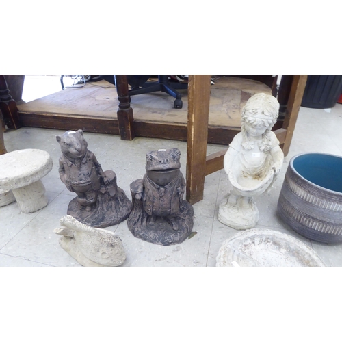 108 - Composition stone ornaments and similar: to include a hedgehog&nbsp; 6