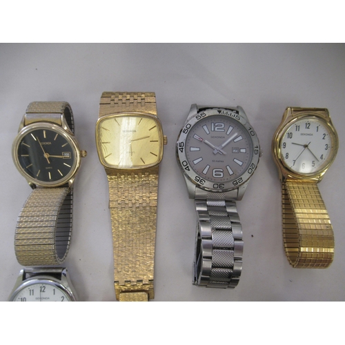 87 - Eight modern Sekonda wristwatches: to include a gold plated bracelet example, faced by an Arabic dia... 