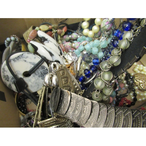 89 - Costume jewellery: to include multi-coloured bead necklaces&nbsp;
