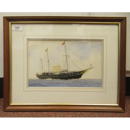 110 - Gerald M Burn - 'HM Yacht Victoria and Albert'  watercolour  bears an inscription & si... 