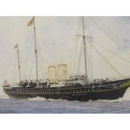 110 - Gerald M Burn - 'HM Yacht Victoria and Albert'  watercolour  bears an inscription & si... 