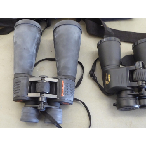 112 - A pair of SkyMaster 15x70 binoculars; and another pair of Nikon Action-ex 10x50 example