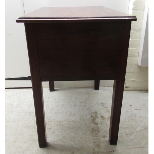 117 - An early 19th/late 20thC mahogany lowboy, the long shallow drawer and two box drawers with cockbeadi... 