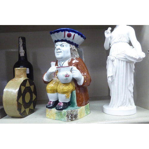 131 - Decorative ceramics: to include a Parianware figure  bears impressed marks  12