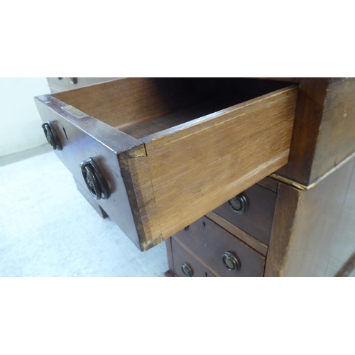 133 - A late Victorian mahogany nine drawer, twin pedestal desk  29