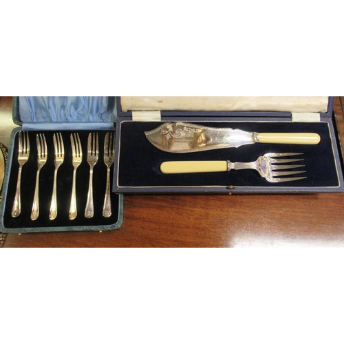 135 - Silver plated and stainless steel cutlery and flatware, in various patterns  some boxed